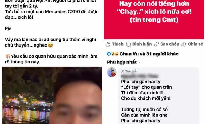 Đề nghị công an điều tra thông tin 'chi 1,8 tỷ để có suất chèo thuyền' ở Hội An