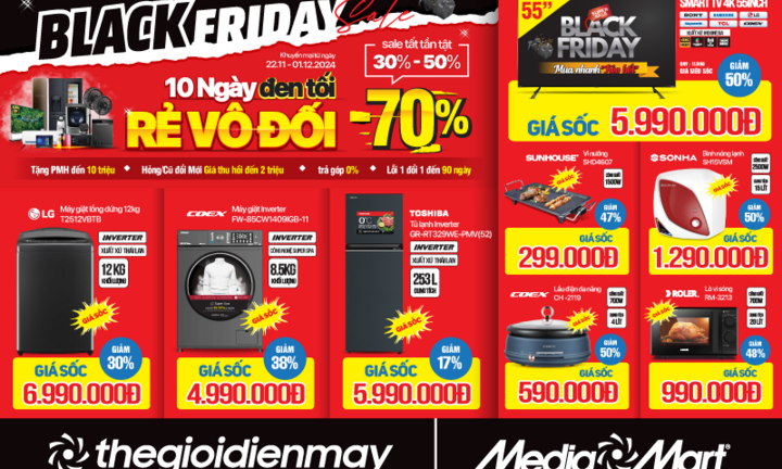Black Friday: MediaMart sale sập sàn đến 70% hàng nghìn sản phẩm