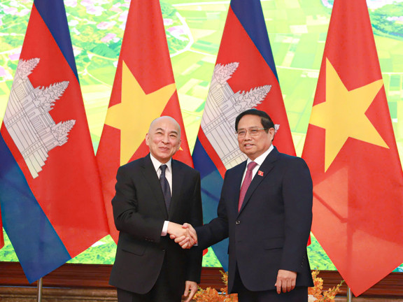 Thủ tướng Phạm Minh Chính tiếp kiến Quốc vương Campuchia Norodom Sihamoni