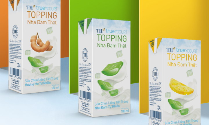 Sữa chua TH true YOGURT TOPPING thơm ngon như đồ uống 'full topping' pha chế