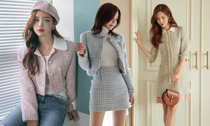 Chọn trang phục vải tweed sang trọng cho mùa lễ hội