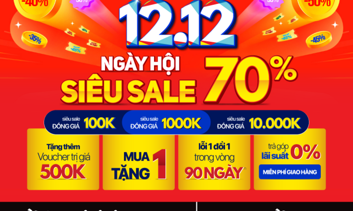 Ngày hội siêu sale 12/12: MediaMart bùng nổ sale lớn đến 70% toàn bộ mặt hàng