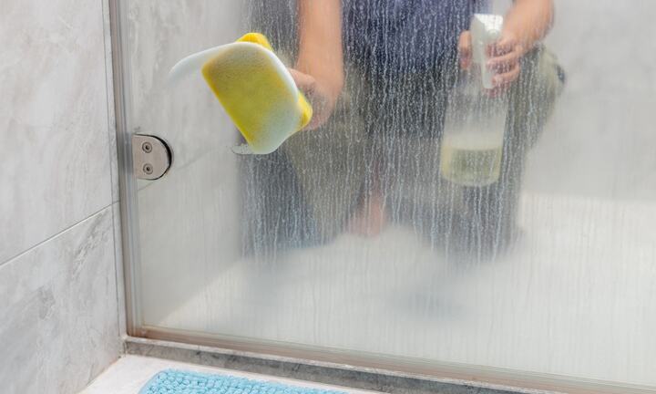 Cách tẩy cặn kính buồng tắm