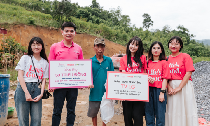 LG tặng TV cho các hộ dân chịu thiệt hại do bão Yagi tại Yên Bái