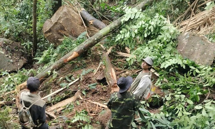 Nhiều tảng đá lớn lăn xuống làng Tu Hon, Quảng Nam công bố tình huống khẩn cấp