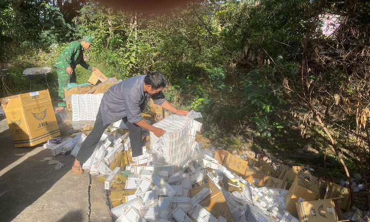 Quảng Trị tiêu huỷ hơn 44.000 bao thuốc lá ngoại nhập lậu