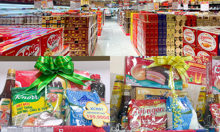 Nước mắm, dầu ăn, xà phòng hóa giỏ quà Tết độc lạ