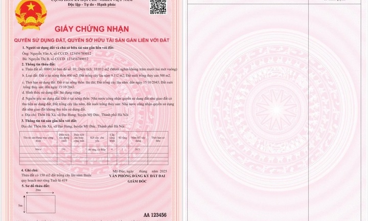 Chính thức cấp sổ đỏ mẫu mới có mã QR, người dân sẽ tra cứu được thông tin gì?