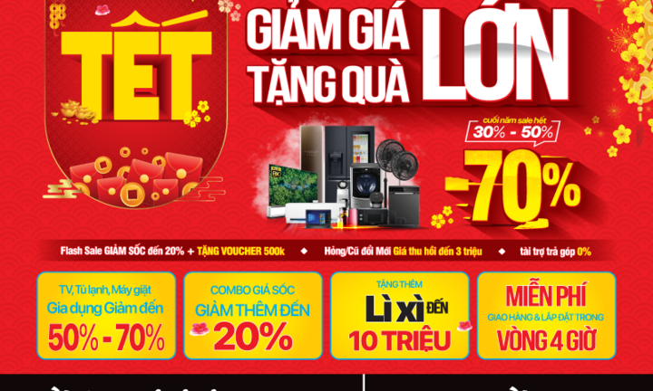 MediaMart giảm giá 70% toàn bộ mặt hàng mừng Tết Ất Tỵ 2025