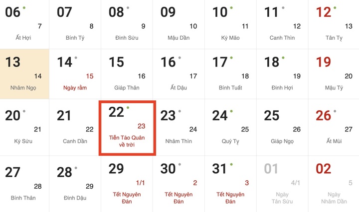 Tết ông Công ông Táo 2025 rơi vào ngày nào Dương lịch?
