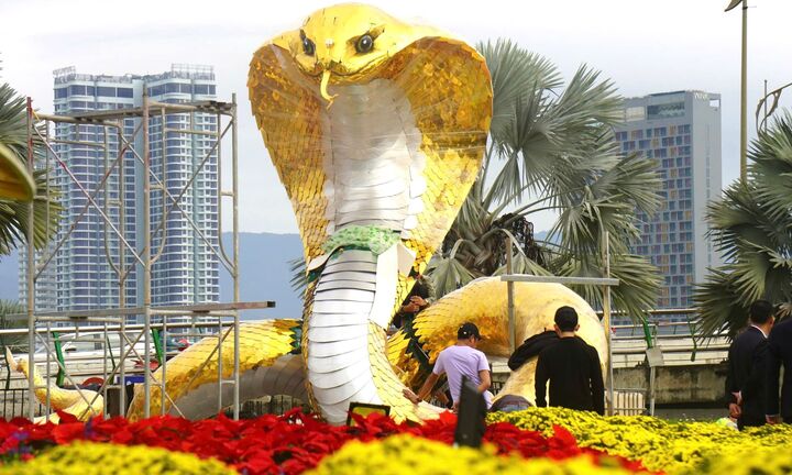 Ngắm linh vật rắn của nghệ nhân Đinh Văn Tâm hút hồn người xem