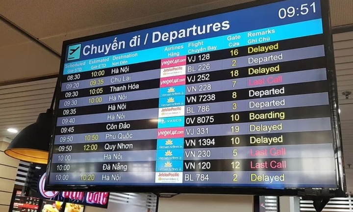 Cách đọc bảng thông báo điện tử trong sân bay