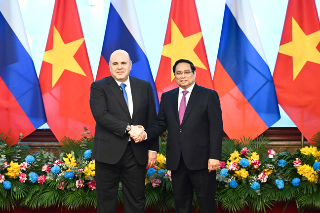 Thủ tướng Phạm Minh Chính hội đàm với Thủ tướng Nga Mikhail Mishustin