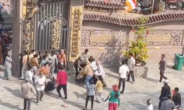 Điều tra băng nhóm dàn cảnh để cướp, hành hung nhiều người ở khuôn viên chùa
