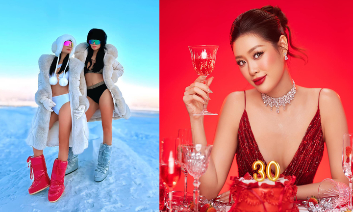 Sao Việt 26/2: Chị em Thuý Hạnh gợi cảm giữa trời tuyết, Khánh Vân đón tuổi 30