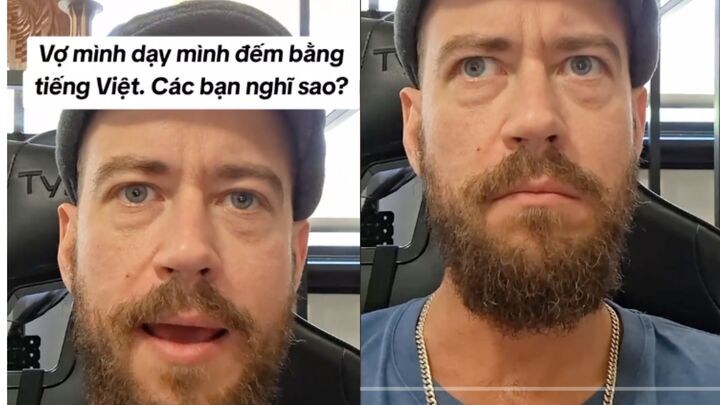 Clip cô gái dạy chồng Tây đếm số tiếng Việt hài hước hút hơn 2 triệu lượt xem
