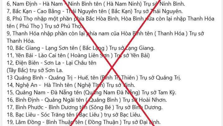 Chia sẻ thông tin sai về sáp nhập các tỉnh, thành, nam thanh niên bị xử phạt