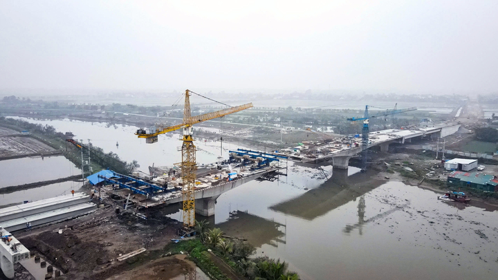 Diện mạo cây cầu nối 2 huyện ở Hải Phòng trước ngày hợp long