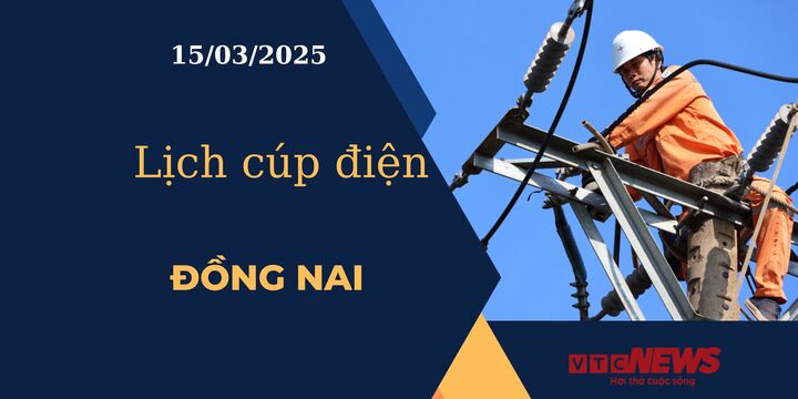 Lịch cúp điện hôm nay ngày 15/03/2025 tại Đồng Nai