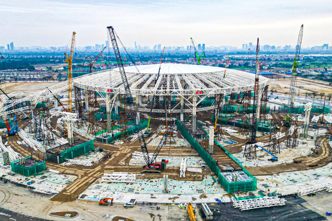 Trung tâm Triển lãm Quốc gia siêu lớn ở Hà Nội dần lộ hình hài