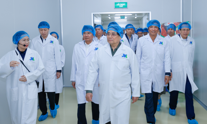 Thủ tướng thăm tổ hợp chăn nuôi và chế biến thịt bò cao cấp đầu tiên ở Việt Nam