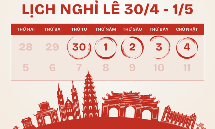 Dịp lễ 30/4 - 1/5 năm 2025, người lao động được nghỉ liên tục mấy ngày?