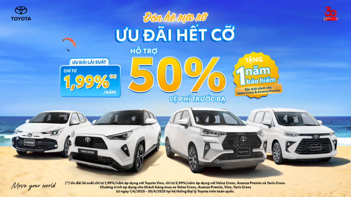 Hỗ trợ 50% thuế trước bạ, khách hàng lợi lớn khi mua xe Toyota trong tháng 4