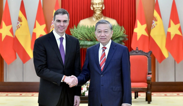 Tổng Bí thư Tô Lâm tiếp Thủ tướng Tây Ban Nha Pedro Sánchez