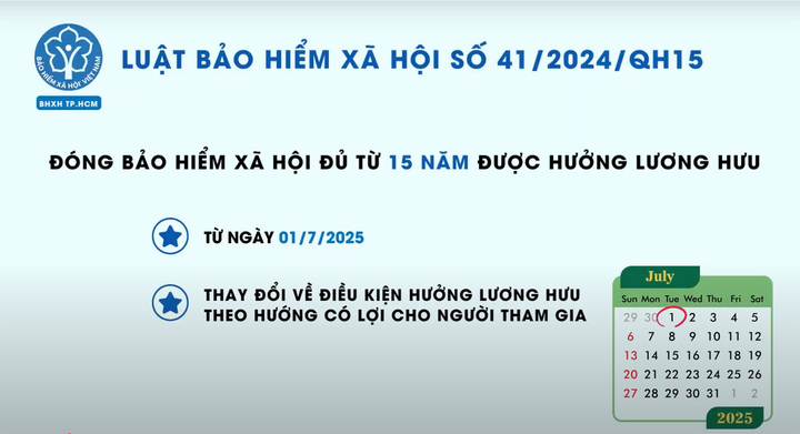 Đóng bảo hiểm xã hội đủ 15 năm được hưởng lương hưu