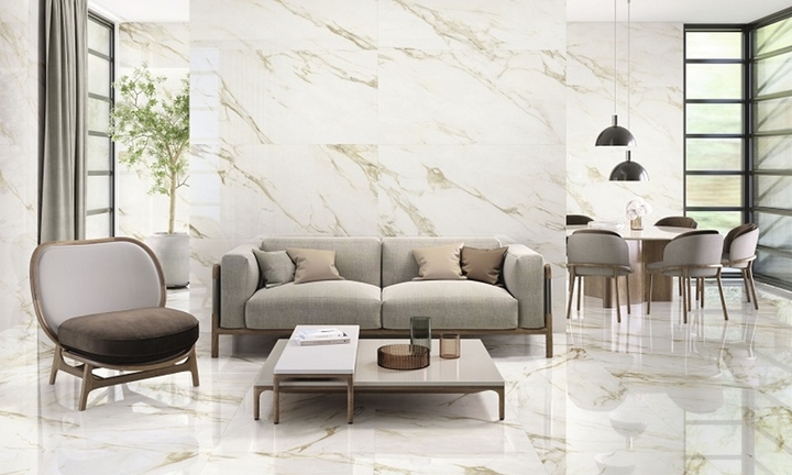 Có nên ốp gạch tường phòng khách? 