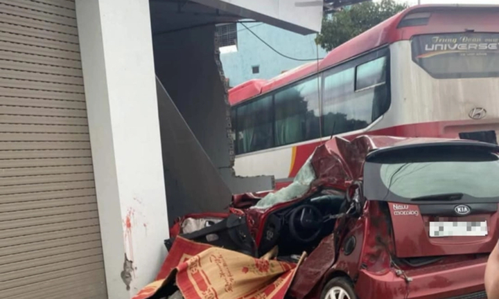 Xe khách tông liên hoàn ở Bắc Giang: Cặp vợ chồng trên ô tô thiệt mạng