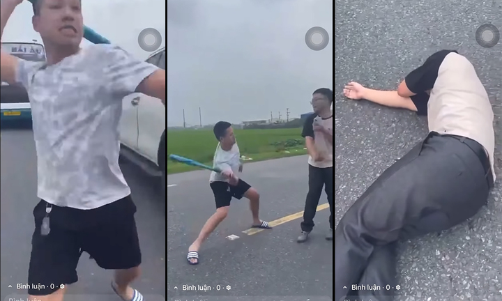 Điều tra tài xế côn đồ dùng gậy bóng chày đánh gục người đàn ông sau va chạm xe