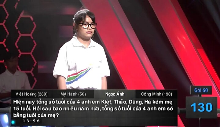 Câu đố tiểu học ‘tính tuổi mẹ’ khiến cả 4 thí sinh Olympia chào thua