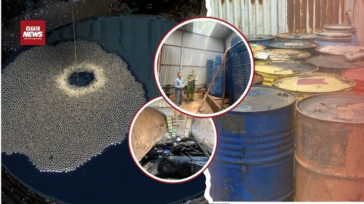 Cận cảnh xưởng dầu thải lén xả hơn 8 tấn hóa chất cực độc tại Hà Nội
