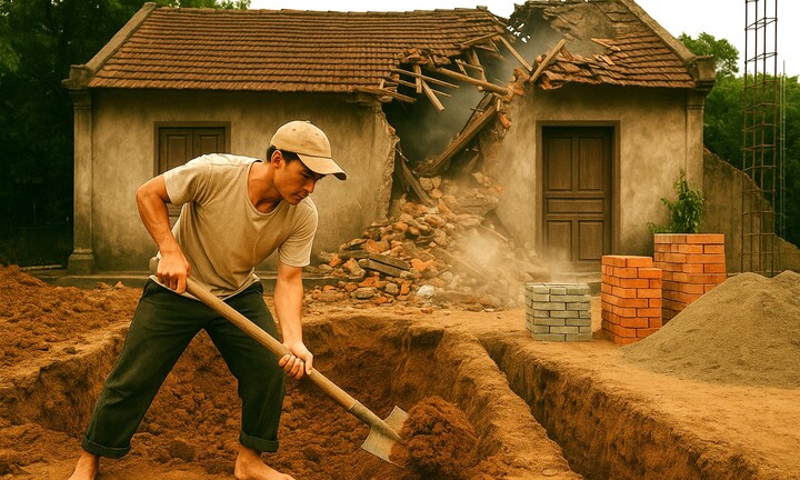 Xây nhà gây sụt lở, thiệt hại tài sản nhà hàng xóm có phải bồi thường?