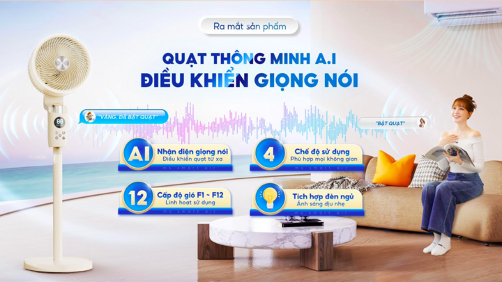  Masuto ra mắt quạt AI điều khiển bằng giọng nói tiếng Việt