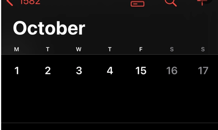 Lý do lịch trên điện thoại thiếu 10 ngày