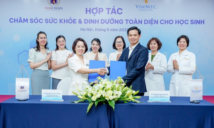 Vinschool và Vinmec ký hợp tác nâng chuẩn chăm sóc sức khỏe cho học sinh mầm non