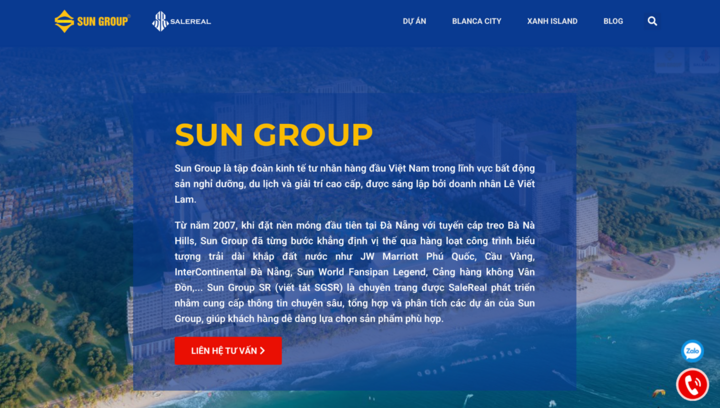 SaleReal ra mắt chuyên trang SGSR chia sẻ thông tin dự án Sun Group