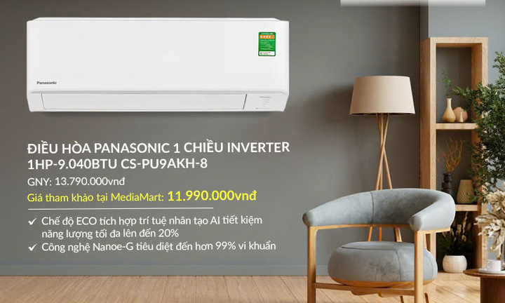 Top 5 điều hòa Panasonic thông minh, tiết kiệm điện đáng mua dịp hè 2025