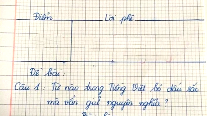 Từ nào trong Tiếng Việt bỏ dấu sắc mà vẫn giữ nguyên nghĩa?