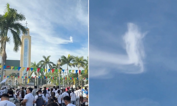 Đám mây hình Chúa Jesus lơ lửng gần nhà thờ khiến giáo dân kinh ngạc