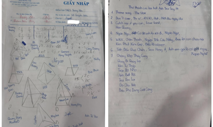 Loạt giấy nháp 'gây bão' mùa thi tốt nghiệp THPT