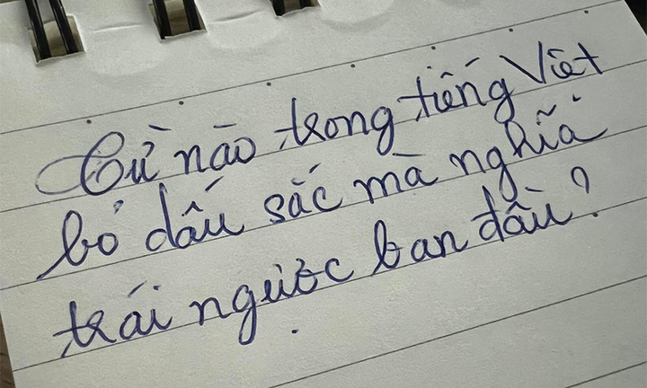 Từ nào trong Tiếng Việt bỏ dấu sắc mà nghĩa trái ngược ban đầu?