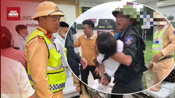 Cảnh sát cơ động 'giành giật' sự sống cho cháu bé trên cao tốc