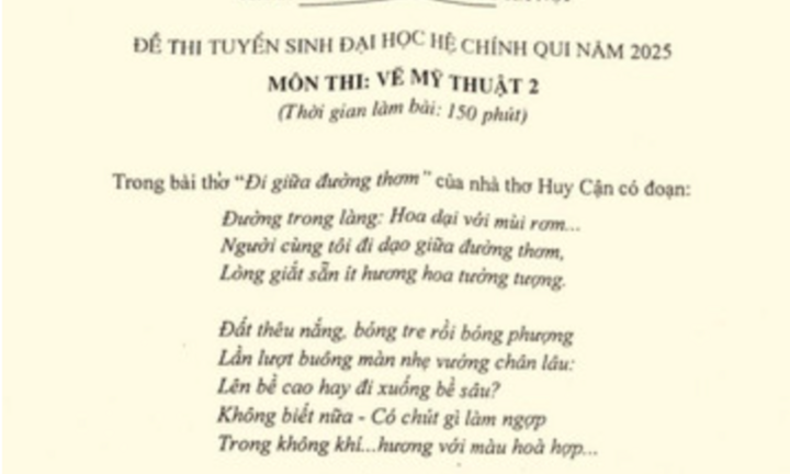 Đề thi môn Vẽ Mỹ thuật mà ngỡ như đề thi Văn