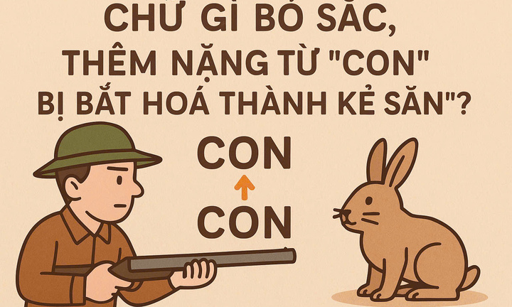 Chữ gì bỏ sắc, thêm nặng, từ con bị bắt hóa thành kẻ săn?