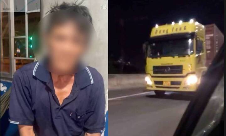 Xử phạt tài xế 'đập đá' rồi lái xe đầu kéo trên cao tốc