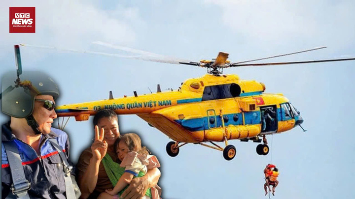 Cơ trưởng trực thăng kể phút nghẹt thở cứu 8 người mắc kẹt trong lũ dữ