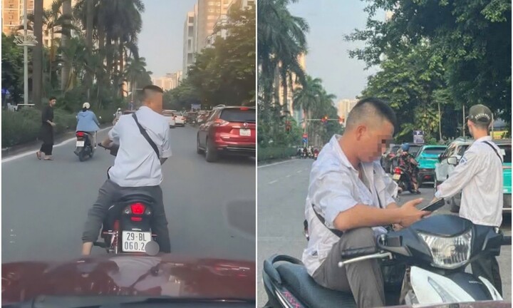 Người đàn ông chặn ô tô đòi tiền giữa phố Hà Nội: Công an vào cuộc